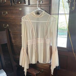 Nasty Gal bell sleeve mesh top